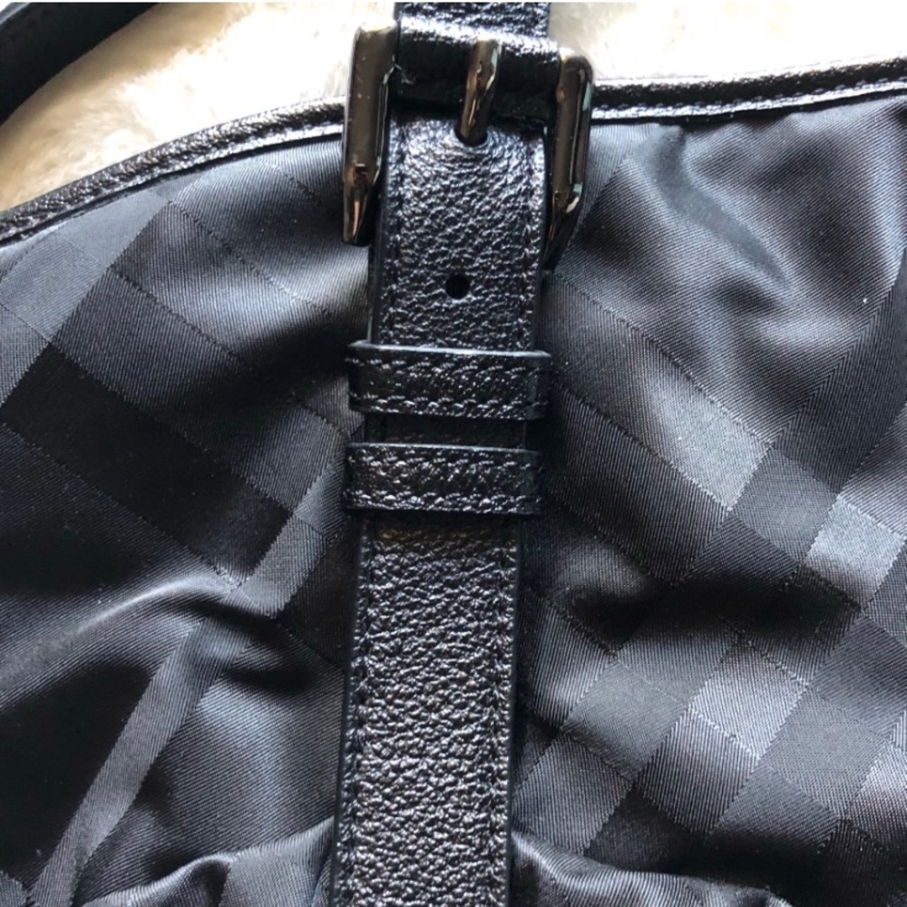 Burberry tote black plaid bag shoulder bag Lrg - Picture 4 of 12
